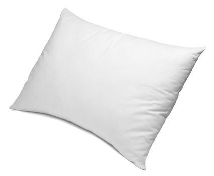 close up of a white pillow on white background