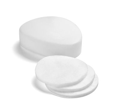 close up of a white soap bar on white background