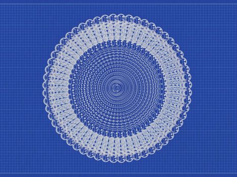 Medical 3D rendering illustration of liposomes bi-layer structure blueprint engineering drawing style
