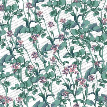 Spring botanical print. Decorative textile seamless pattern. Floral hand drawn background.Perfect for Home Decor, Wall Art Posters, or t-shirt Print, Mobile Case. Continuous Line Drawing of Flowers.