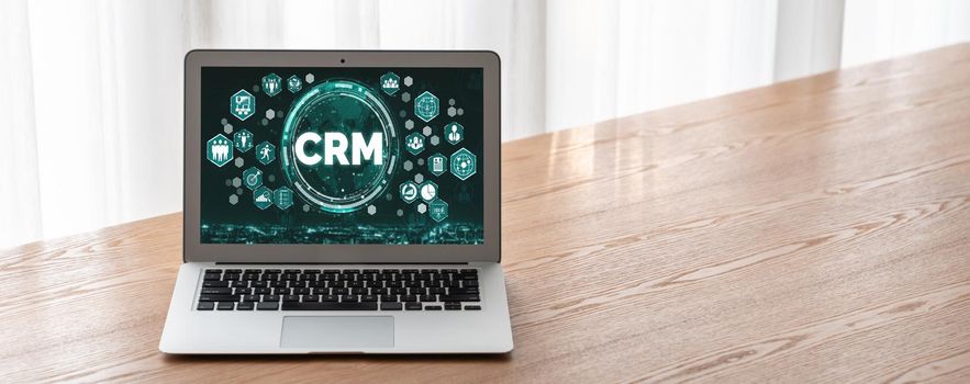 Customer relationship management system on modish computer for CRM business and enterprise