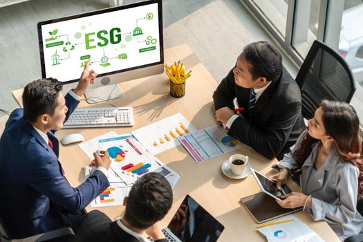 ESG environmental social governance policy for modish business to set a standard to achieve high ESG score