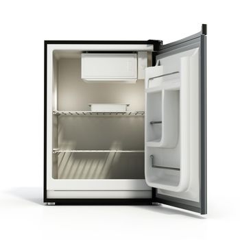 Mini refrigerator isolated on white background. 3D illustration.