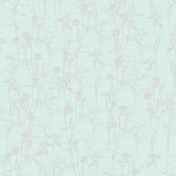 Trendy seamless pattern for print design. Spring botanical print. Trendy floral design. Vintage seamless floral pattern.