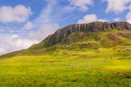 view on mountain ridgeclose to Duntulm castle, Isle of Skye, Trotternish peninsula, Scotland