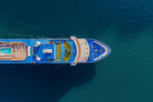 Luxury passenger liner in the bay of Kotor with travel returning after the Covid 19 pandemic.