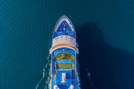 Luxury passenger liner in the bay of Kotor with travel returning after the Covid 19 pandemic.