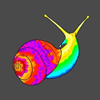 magic snails in unusual houses shells colored slimy illustration