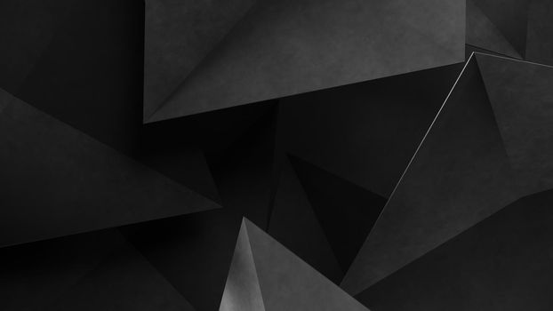 Abstract gray geometric background made of triangles. Concrete background. 3d Rendering.