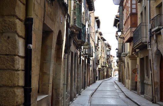 Olite, Spain - 27 September 2012: Views of the streets of the medieval city