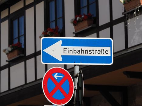 Einbahnstrasse translation one way road traffic sign