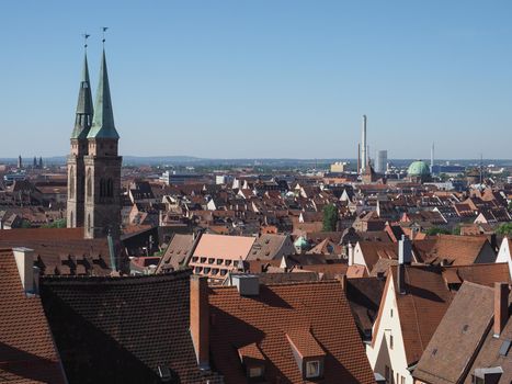 Aerial view of the city of Nuernberg, Germany