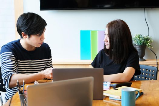 business woman and partnership discussion and exchange of ideas during work