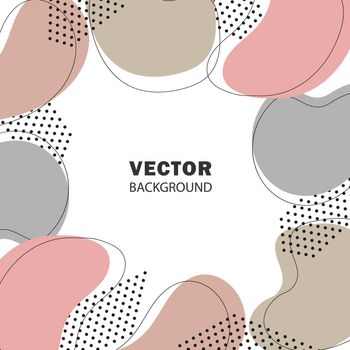 Vector template for social networks, blog, post. Sold square postcard in pastel brown, beige colors. Place for your text. Vector illustration.