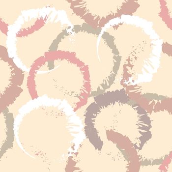 Cute pastel pattern. Seamless texture with rings. Abstract background. Art brush - circle, uneven trace