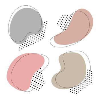 Abstract spot in pastel colors. Background for tags, cards, banners. Set of 4 colored spots - space for text