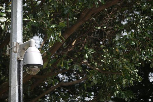 CCTV security camera operating outdoor ,