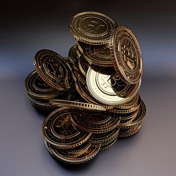 bitcoin isolated on black background 3d illustration