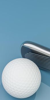 golf club isolated on blue background 3d illustration