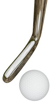 golf club isolated on white background 3d illustration