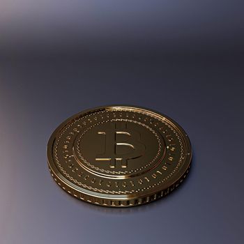 bitcoin isolated on black background 3d illustration