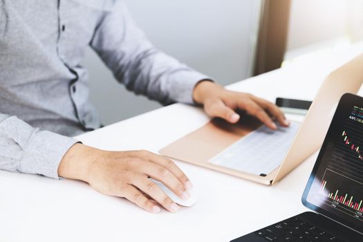 Work from home Company employees use their computers to work from home to prevent the corona virus from meeting outsiders