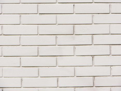 White painted old brick Wall panoramic background.