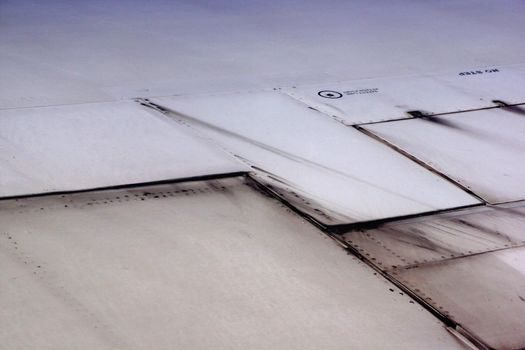 Airplane Wing Close-up with signs of age.