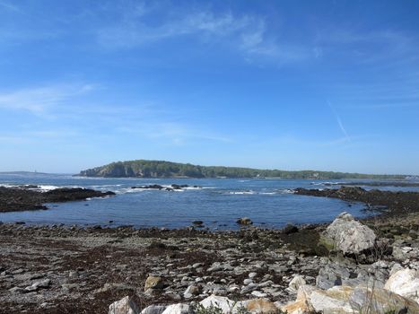 Ryefield Cove and Whitehead Passage on Peaks Island in Casco Bay, Maine.