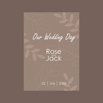 Wedding floral card. Vector invitation. Save the Date cover, modern poster, trendy design