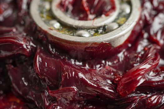 Grease and ball bearing, red excellent water resistance synthetic lithium complex grease for moving path and machinery lubrication for automotive and industrial.