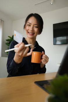 Online payment, Young Women's hands holding credit card for online shopping