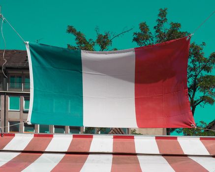vintage looking Italian national flag of Italy, Europe