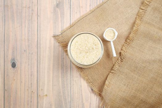 long grain brown rice in a bowl on white background ,