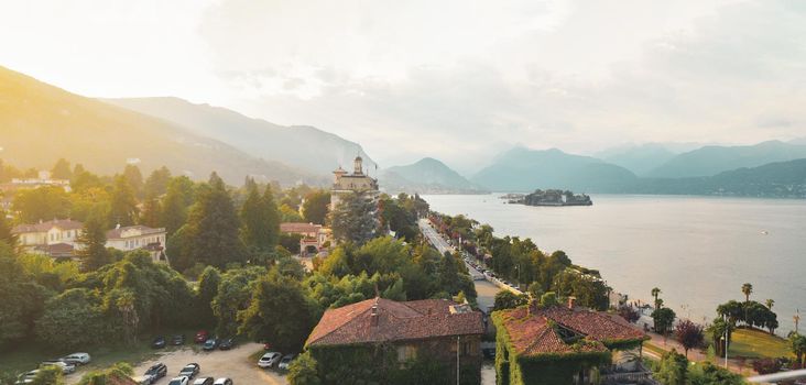 Panorama of Lake Maggiore and Isola Bella