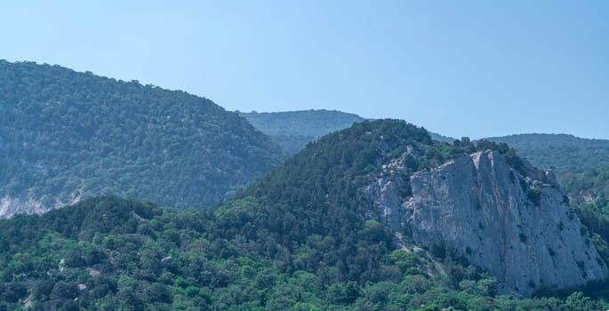 mountains in the greenery view from the air. High quality photo