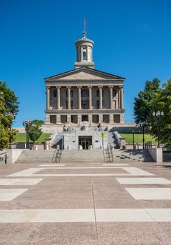Steps leading up to the Tennessee state capitol building in Nashville