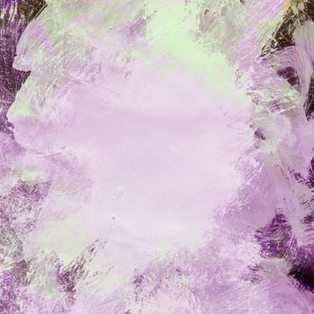 Purple Hand Drawn Gouache Abstract Frame. Gouache Paint Decorative Texture Background.