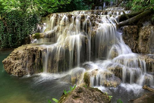 Cascade waterfalls. Krushuna falls in Bulgaria near the village of Krushuna, Letnitsa.