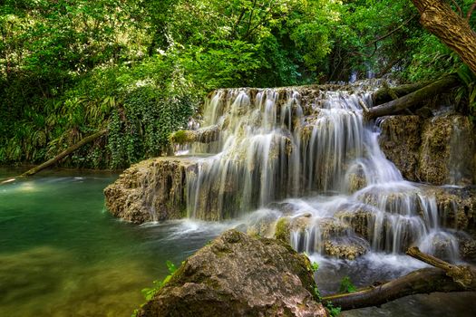 Cascade waterfalls. Krushuna falls in Bulgaria near the village of Krushuna, Letnitsa.