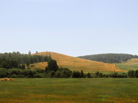 Beautiful rural hilly landscape in July