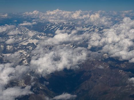 Aerial view of the Alps mountain range