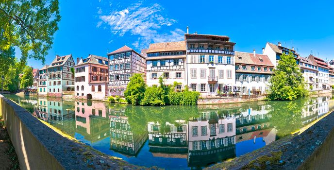 Town of Strasbourg canal and architecture colorful view, Alsace region of France