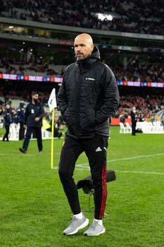 MELBOURNE, AUSTRALIA - JULY 15: Erik ten Hag as Melbourne Victory play Manchester United in a pre-season friendly football match at the MCG on 15th July 2022