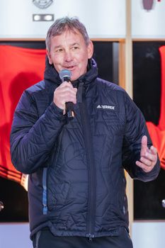 MELBOURNE, AUSTRALIA - JULY 16: Ex Manchester United captain Bryan Robson at an away kit promotional launch at Federation Square in Melbourne on 16th July 2022