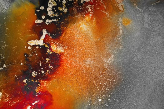 Burning abstract background from marble ink art of exquisite original painting . Painting was painted on high quality paper texture to create smooth marble background pattern of ombre alcohol ink .