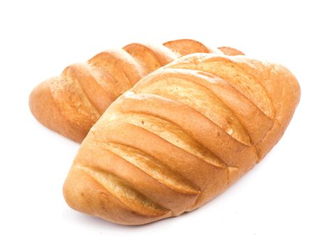 Traditional homemade  bread isolated on a white background