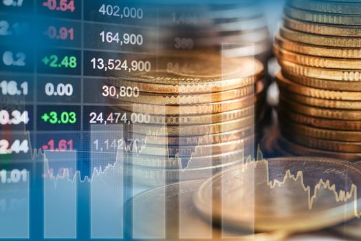 Stock market finance business, economy trend graph digital technology.