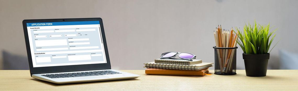 Online application form for modish registration on the internet website