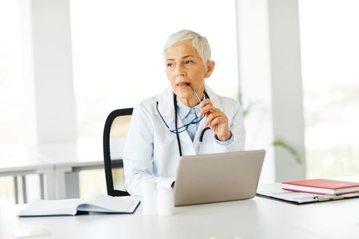 portrait of a senior femal doctor in a hospital